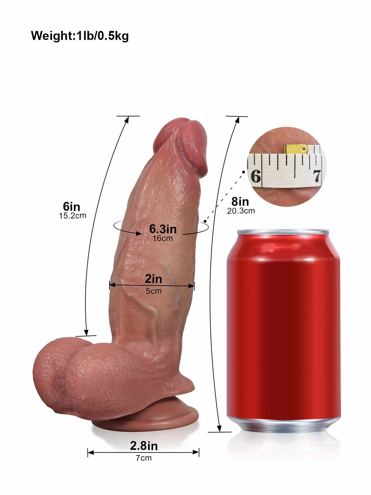 Michiel - Realistische SlidingSkin Dildo met Bewegende Huid - 20,3 cm