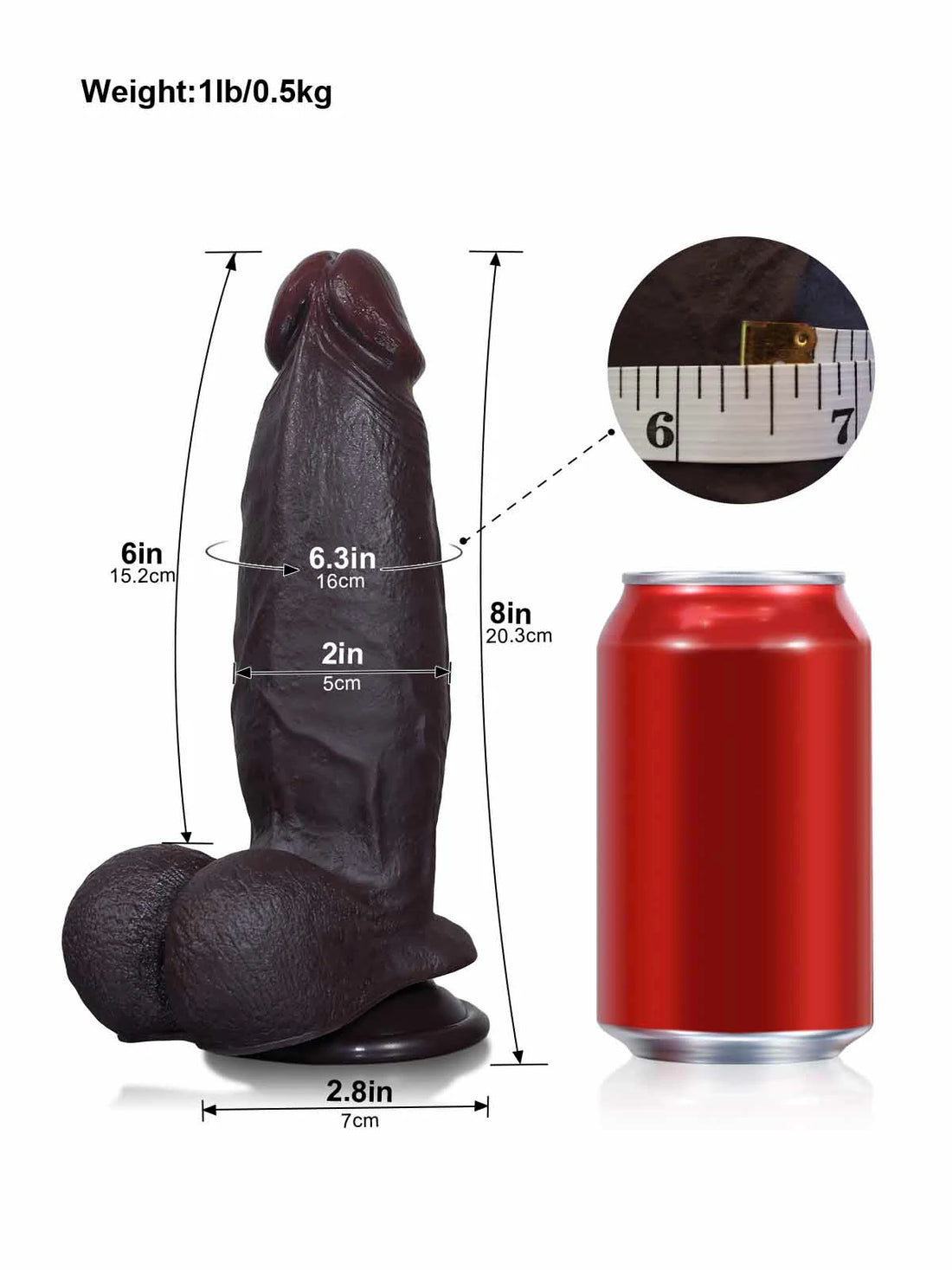 Michiel - Zwarte Realistische SlidingSkin Dildo met Natuurlijke Aders - 20,3 cm