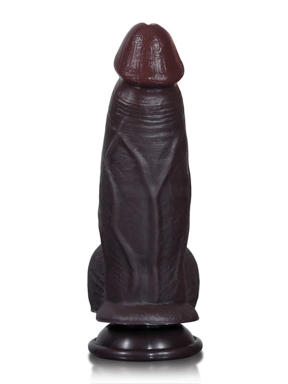 Michiel - Zwarte Realistische SlidingSkin Dildo met Natuurlijke Aders - 20,3 cm