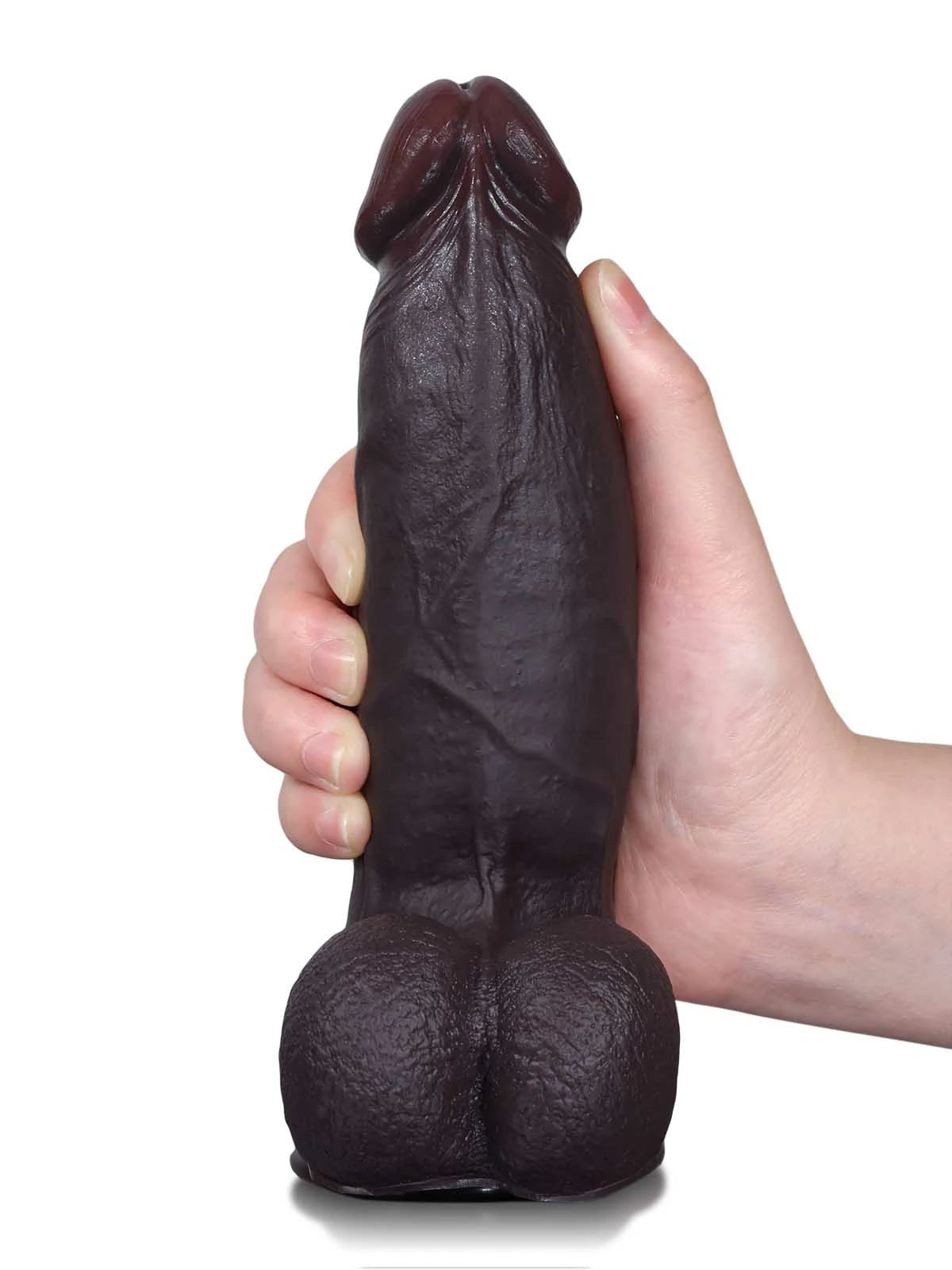 Michiel - Zwarte Realistische SlidingSkin Dildo met Natuurlijke Aders - 20,3 cm