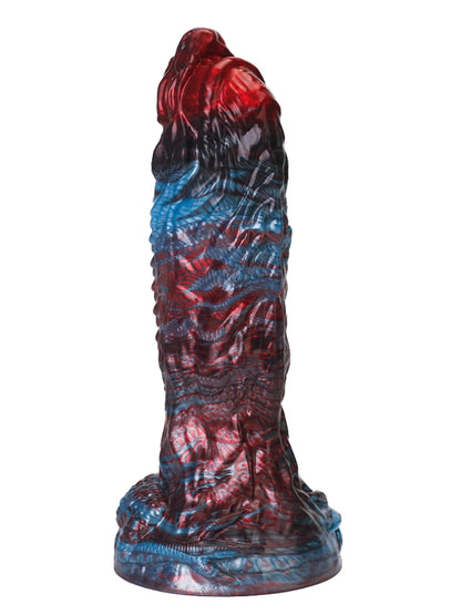 Flexibele Rood &amp; Blauw Monster Dildo