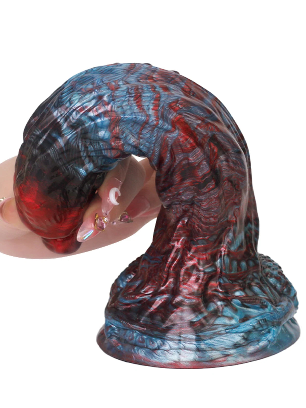 Flexibele Rood &amp; Blauw Monster Dildo