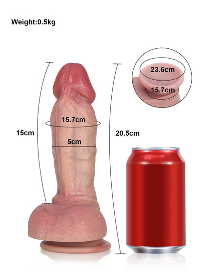 Noah - Dikke Realistische Dildo met Fijne Textuur en Dorsale Richel - 20,5 cm