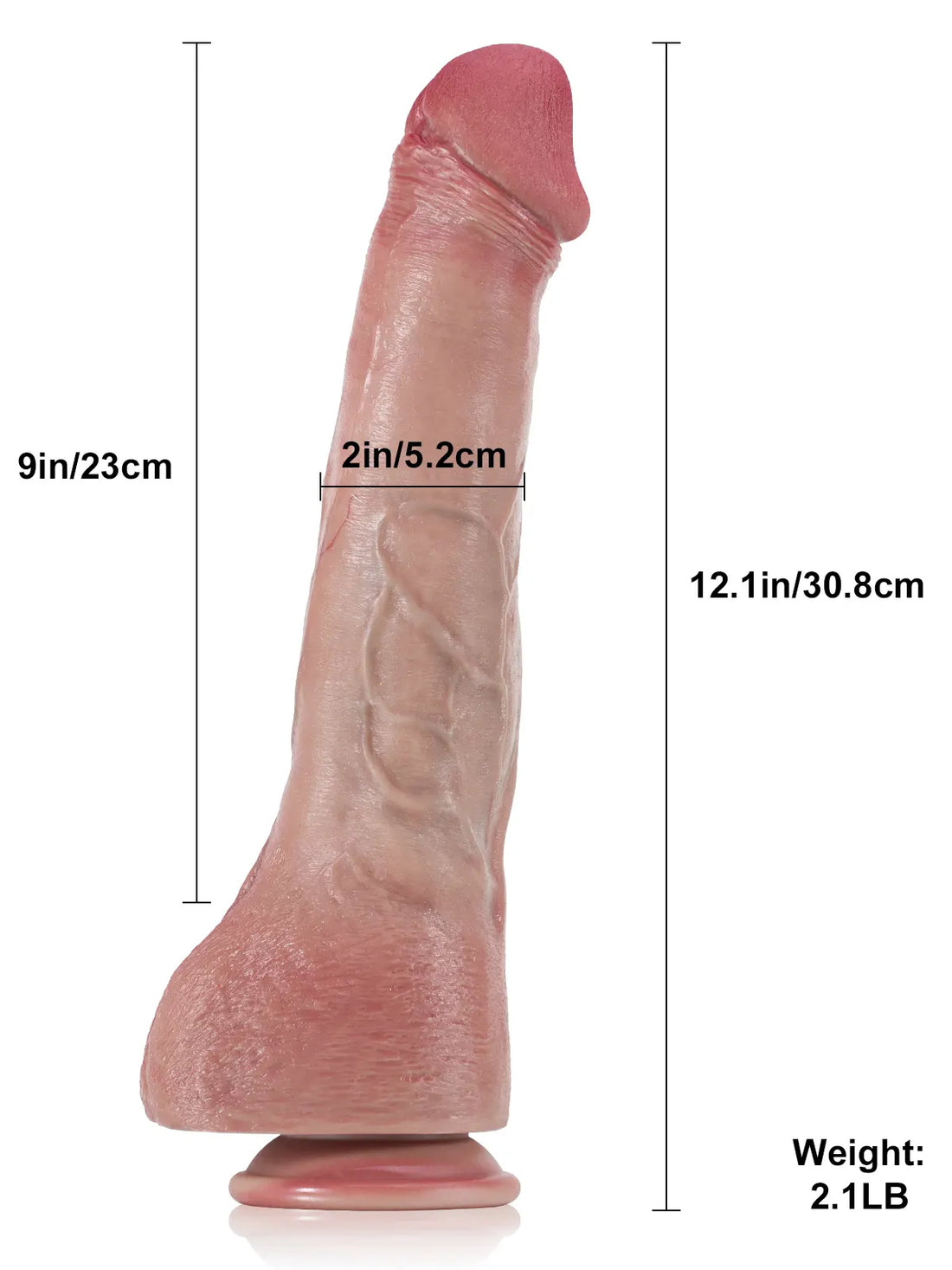 Noud - Extra Lange Realistische Dildo Met Zuignap - 30,8 cm
