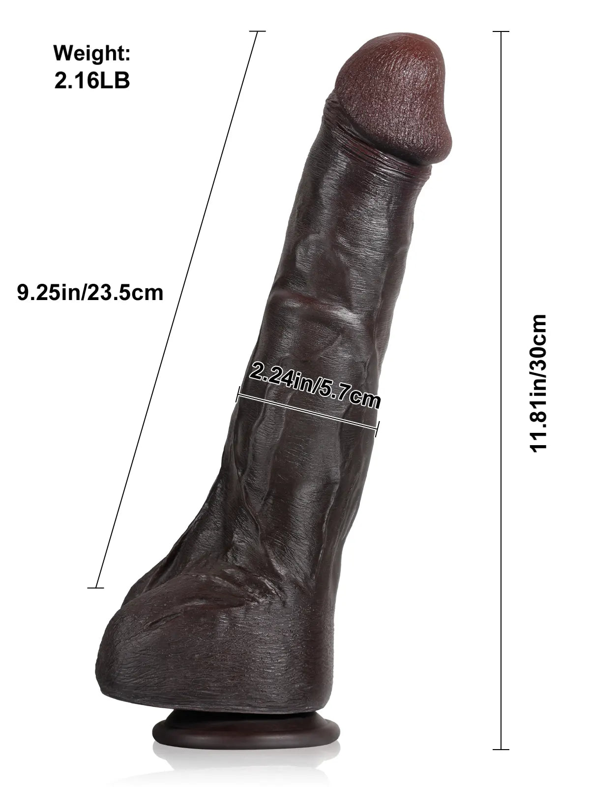 Noud - Extra Lange Realistische Dildo Met Zuignap - 30,8 cm