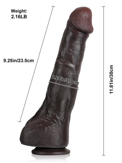 Noud - Extra Lange Realistische Dildo Met Zuignap - 30,8 cm