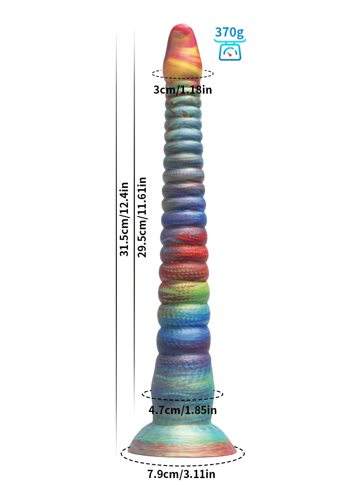 Philip - Regenboog Tentacle Dildo, Handgeverfd in 3 Maten - Fantasy