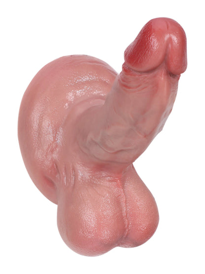 René - Compacte Realistische Dildo met Testikels voor Beginners - 17 cm