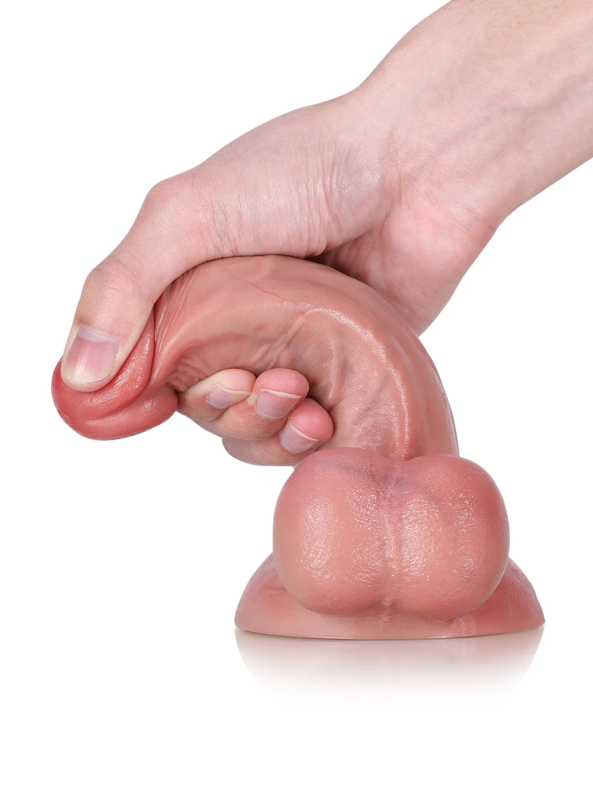 René - Compacte Realistische Dildo met Testikels voor Beginners - 17 cm