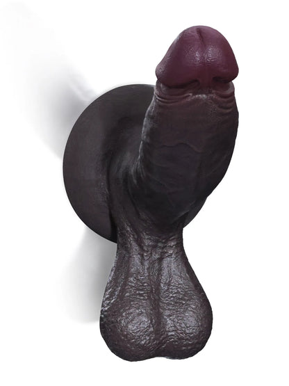 Rogan - Zwarte Realistische Dildo met Dual Density en Oscillerende Balzak - 23 cm