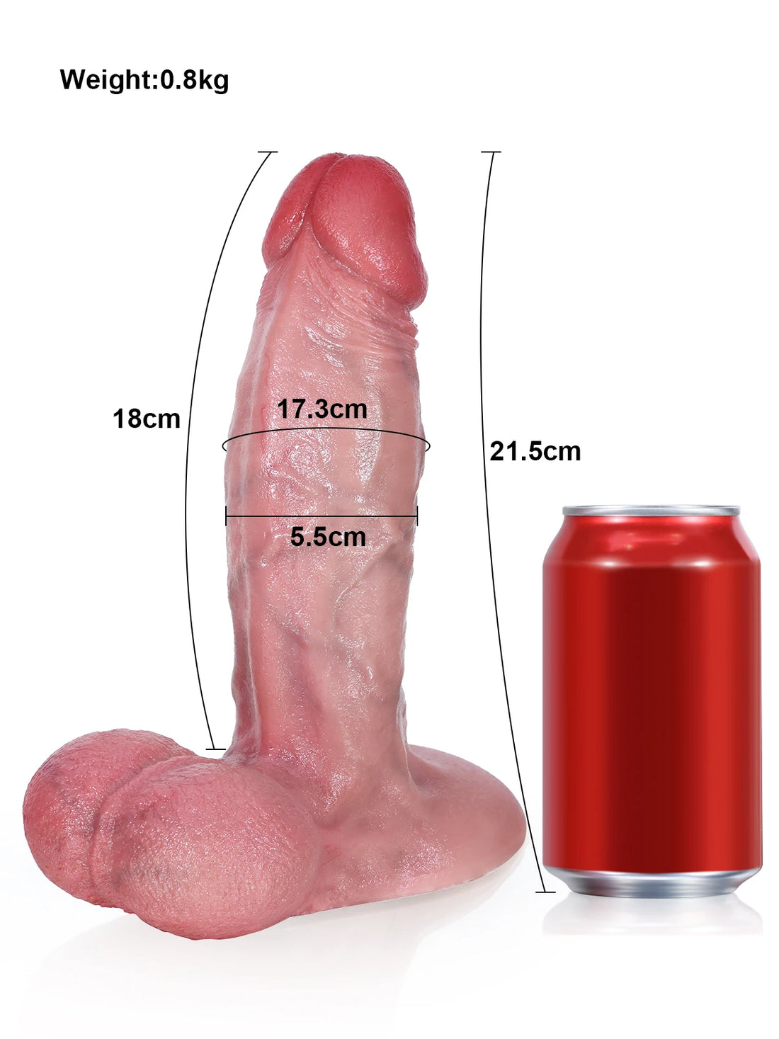 Ross - Dikke Realistische Dildo met Vac-U-Lock en Verhoogde Rand - 21,5 cm