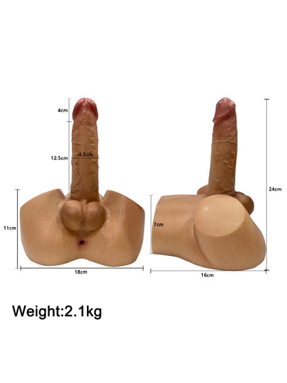 Rowge - 2,1 kg Realistische Dildotorso met 16,5 cm Dildo en Anaalkanaal