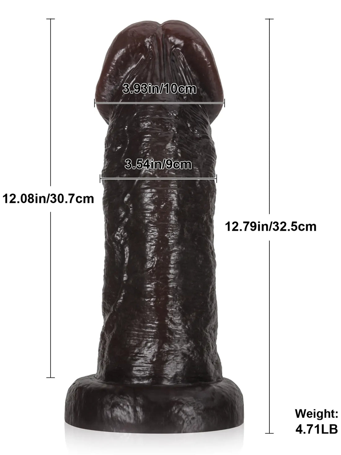 Ruben - Extreem Groot Zwarte Anaaldildo - 32,5 cm