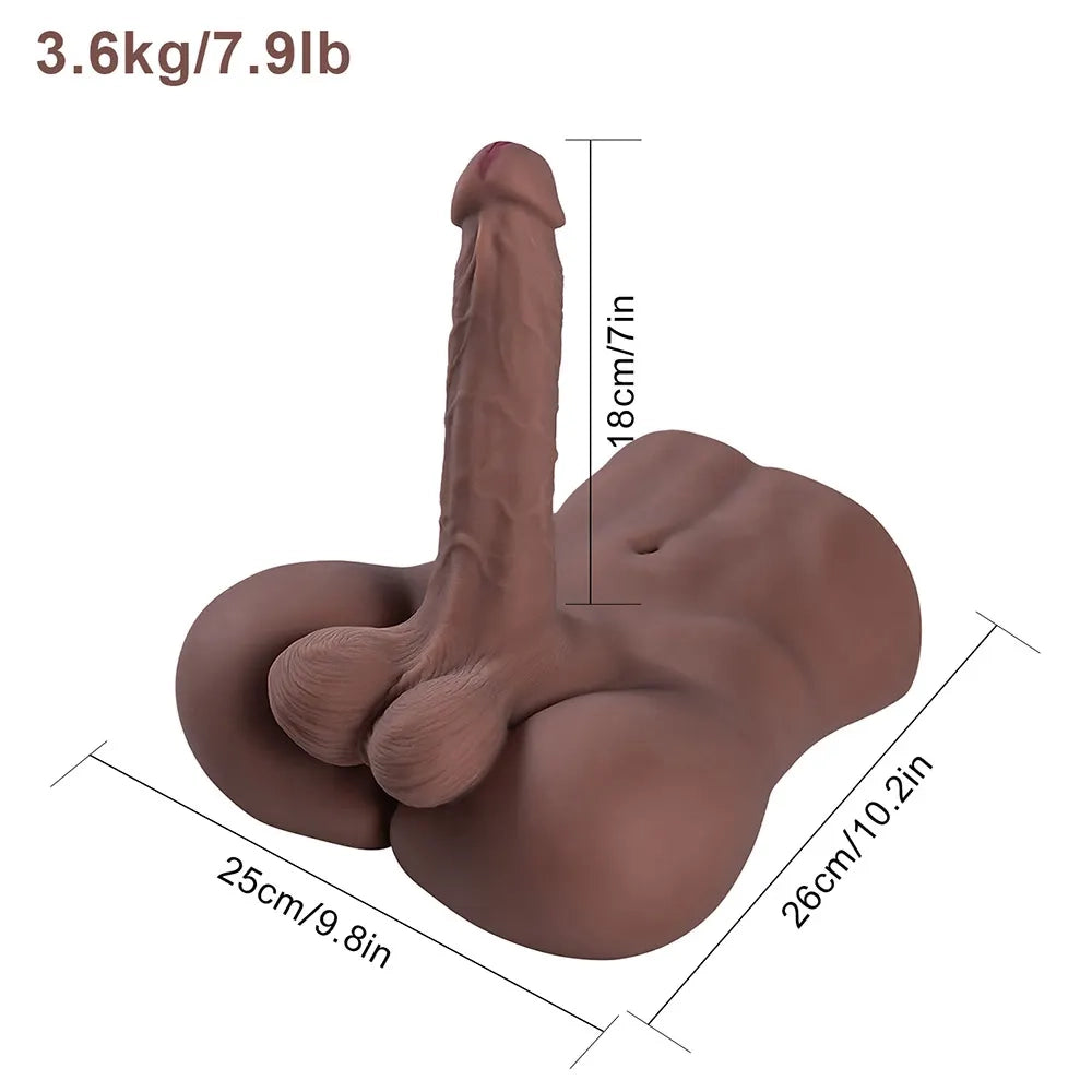 Ryan - Mannelijke Torso met Realistische Anale Opening en Platte Rug