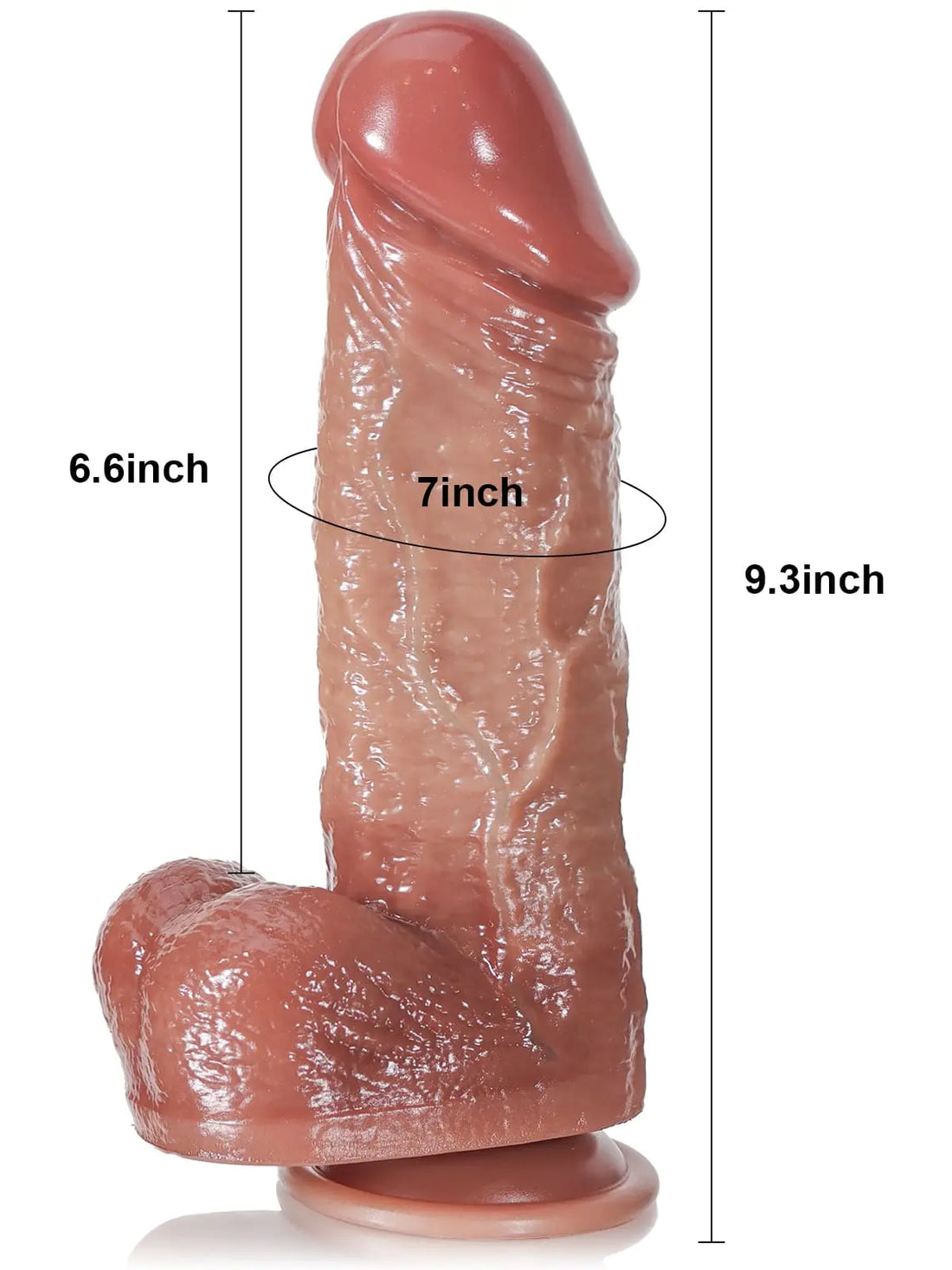 Sam - Realistische Dikke Stotende Dildo Met Zuignap - 23,6 cm