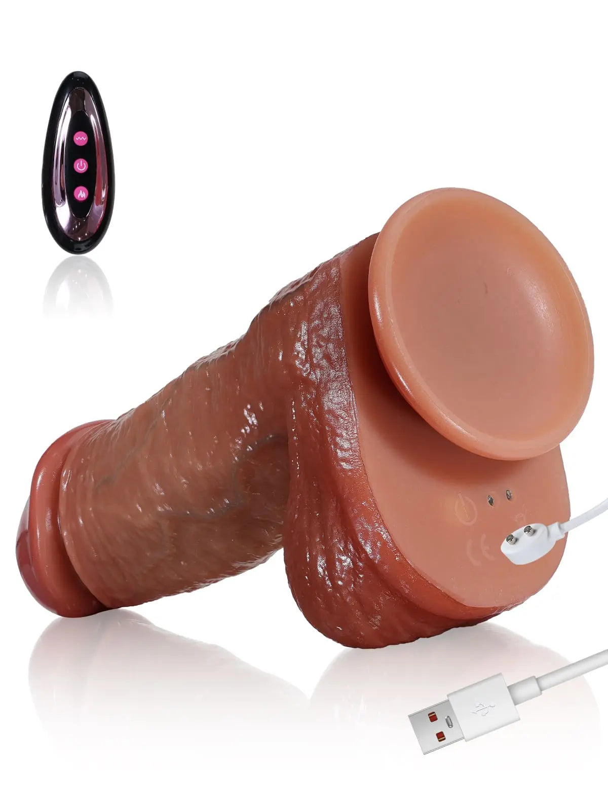 Sam - Realistische Dikke Stotende Dildo Met Zuignap - 23,6 cm