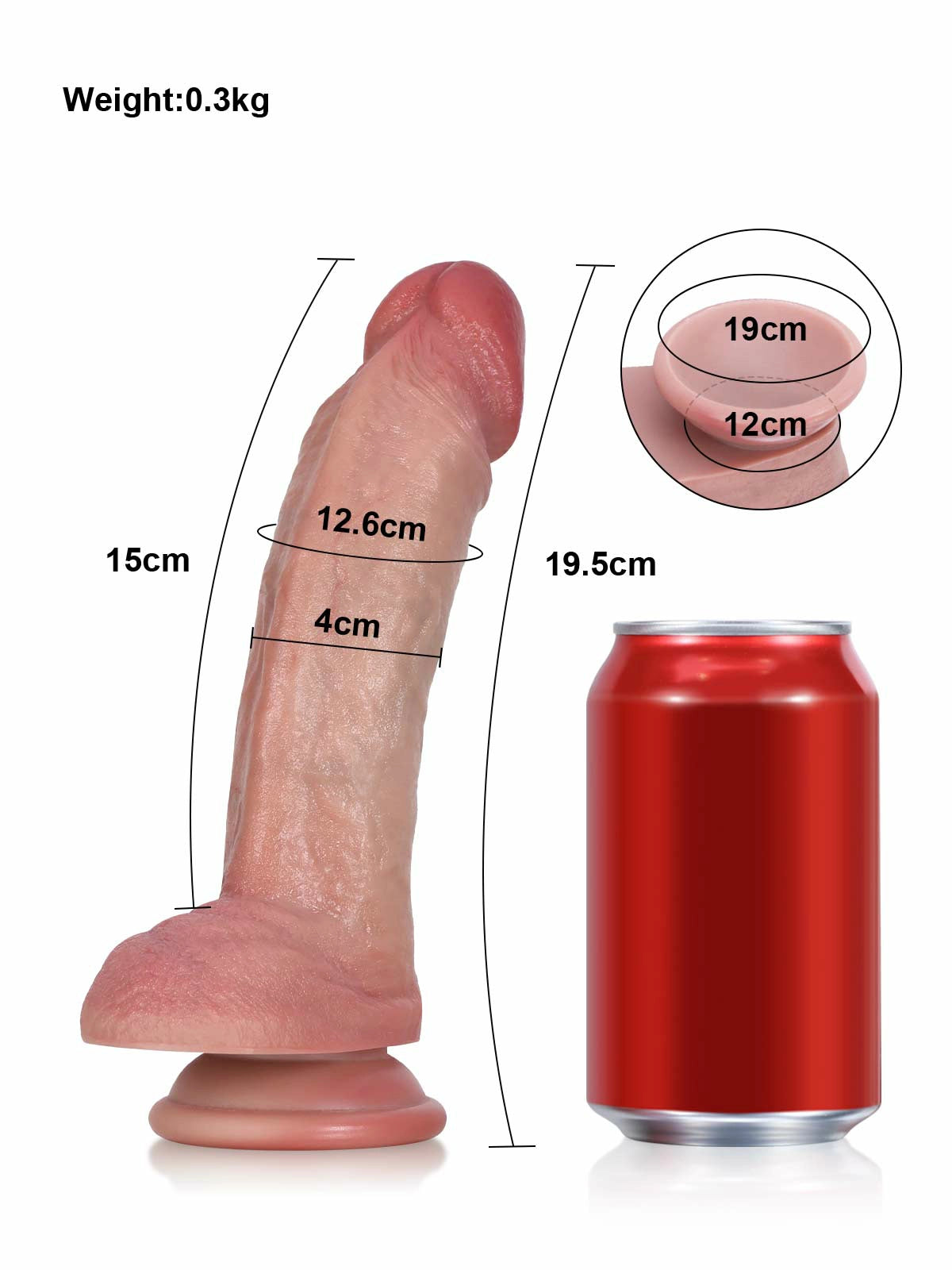 Sebastian - Soepele Realistische Dildo voor Beginners - 19,5 cm