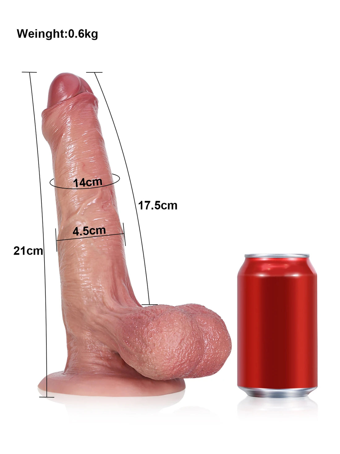 Sem - Slanke Realistische Dildo met Bewegende Balzak - 21 cm