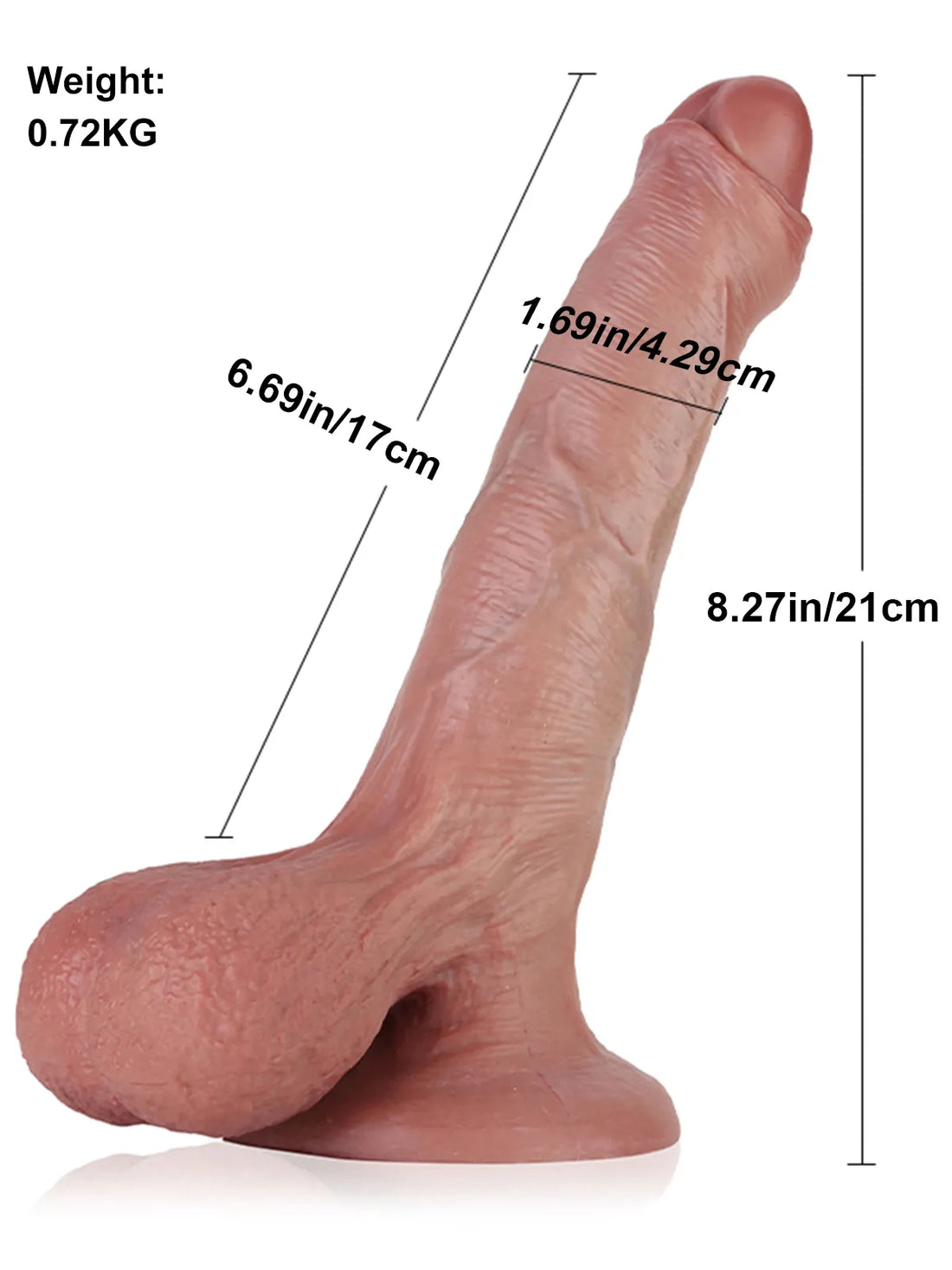 Sem - Slanke Realistische Dildo met Bewegende Balzak - 21 cm