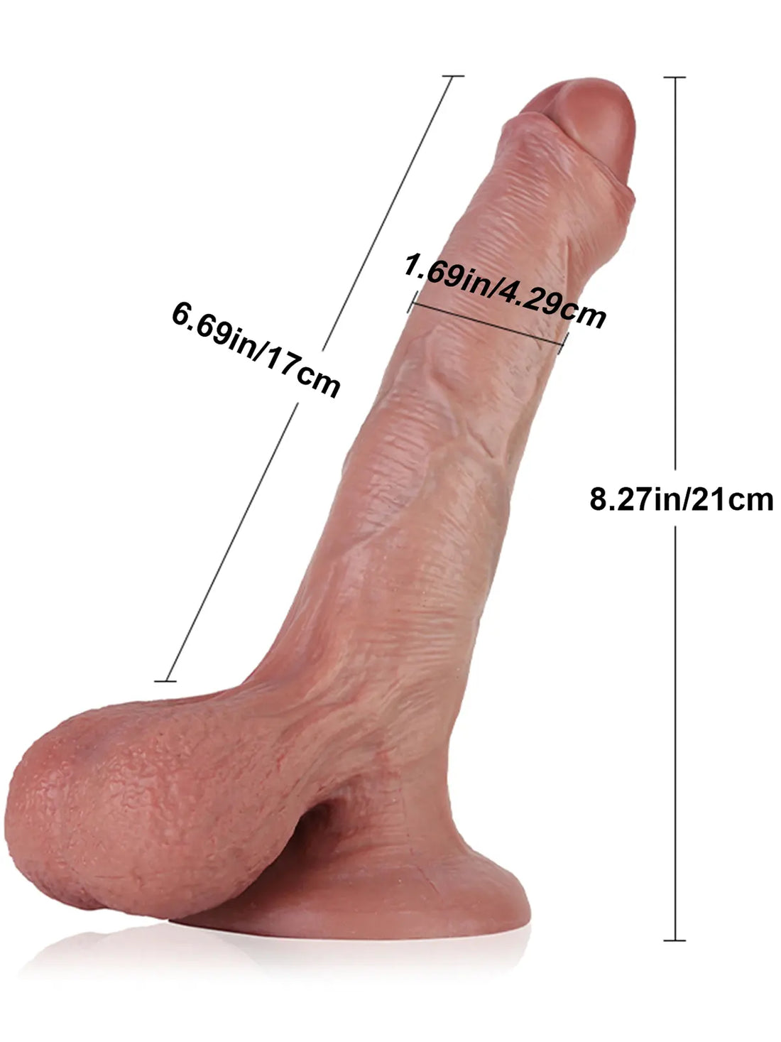 Realistische Dildo Met Bewegende Balzak