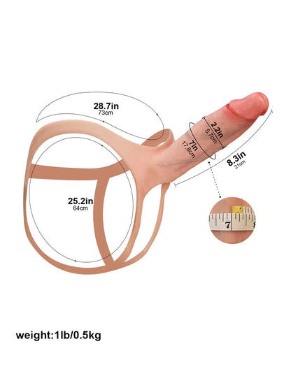 Seraphine - Holle Voorbinddildo (Strap-On) · Penisverlenging &amp; Erectiehulp - 21 cm