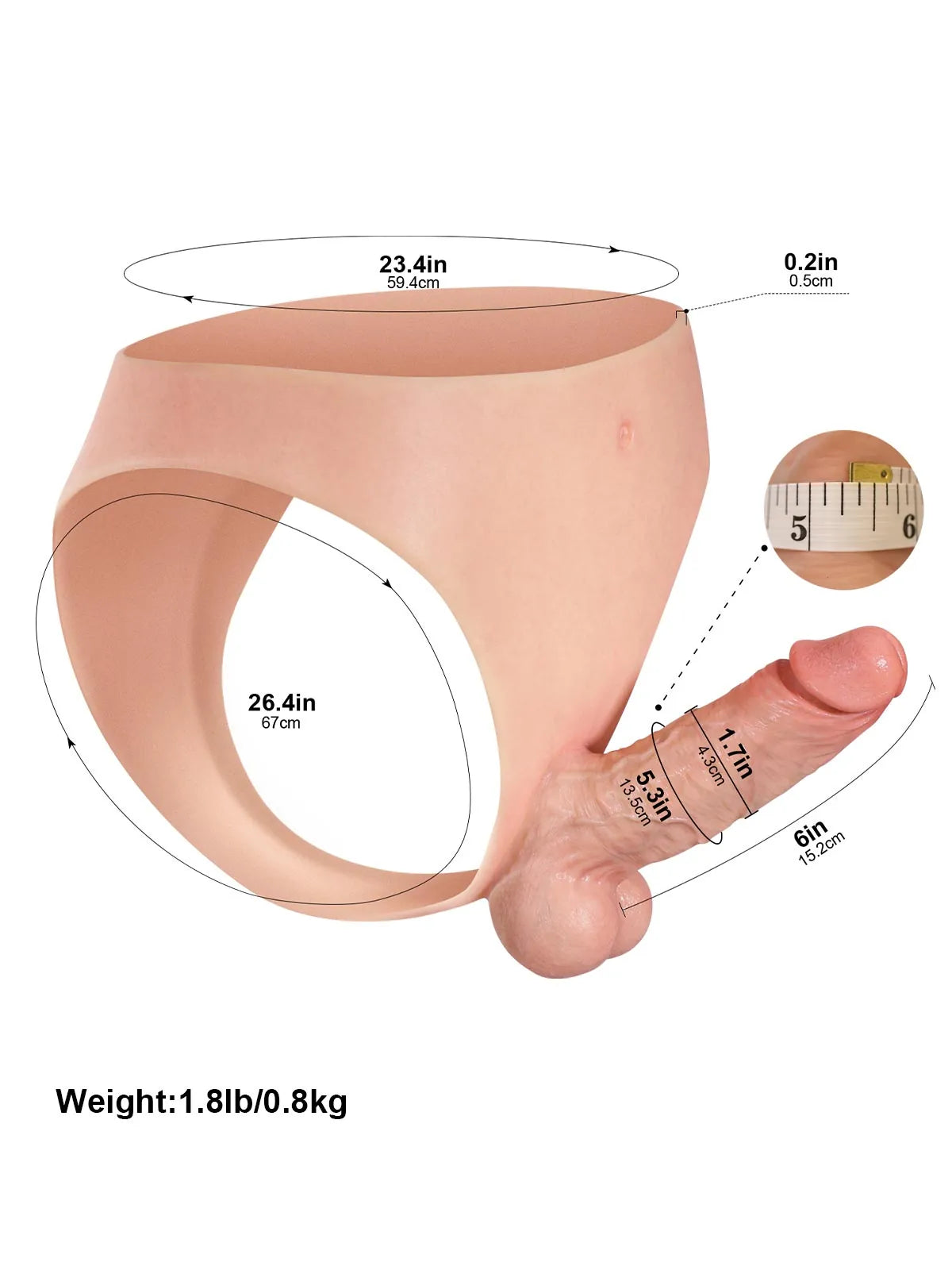 Siliconen Strap-On Voorbinddildo met Stevige Schacht - Voor Lesbische Koppels - 15,2 cm
