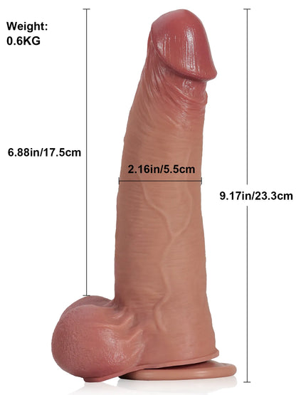 Sjoerd - Realistische Dildo met Sliding Skin en Kneedbare Testikels - 23,3 cm