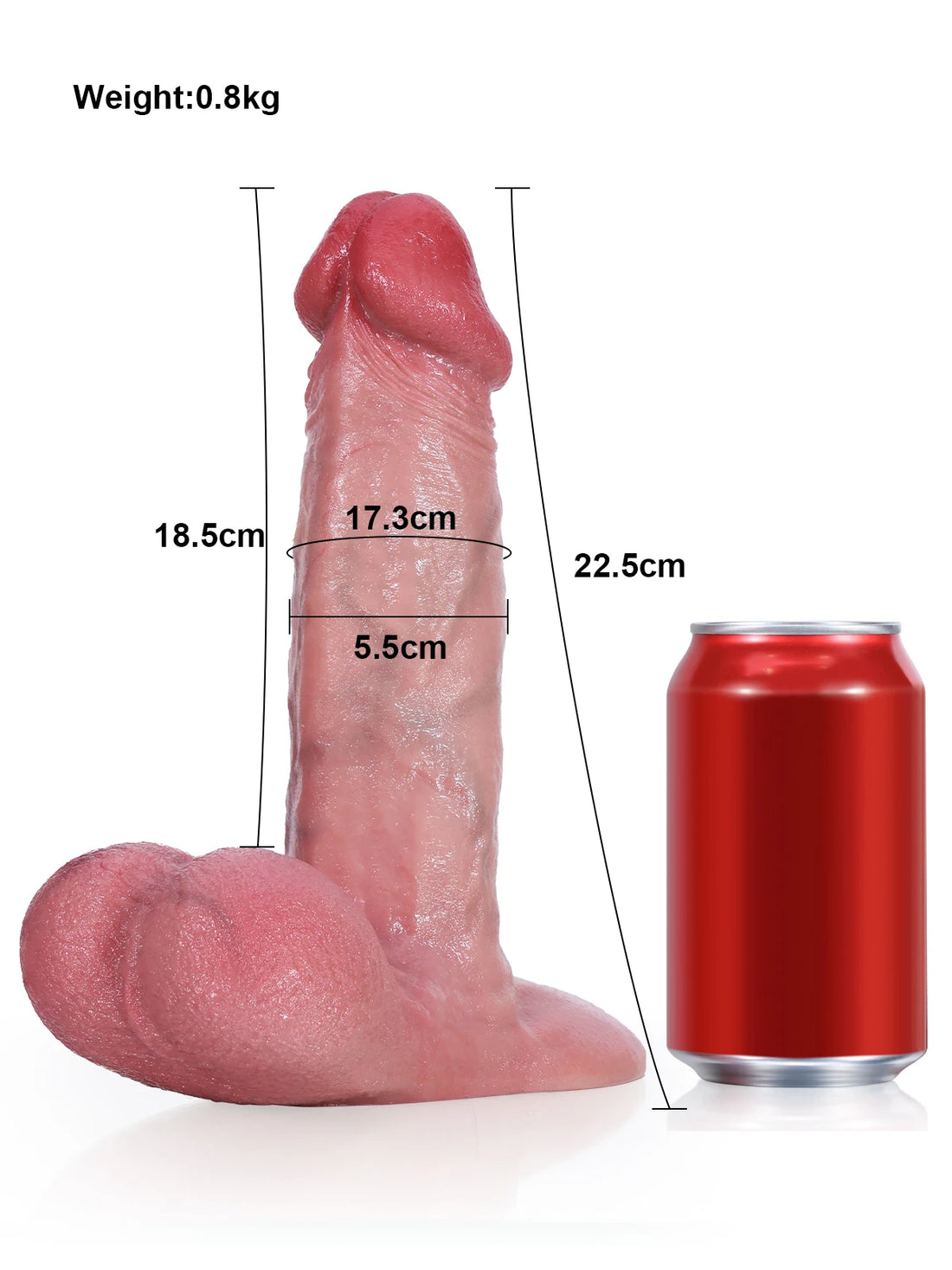 Stephen - Dikke Realistische Dildo Compatibel met Vac-U-Lock en Grote Glans - 22,5 cm