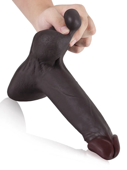 Ewout - Realistische Zwarte Dildo Met Beweegbare Ballen - 24 cm