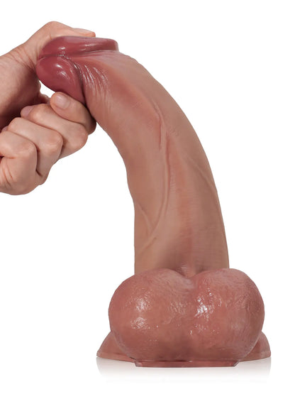 Ewout - Realistische Zwarte Dildo Met Beweegbare Ballen - 24 cm