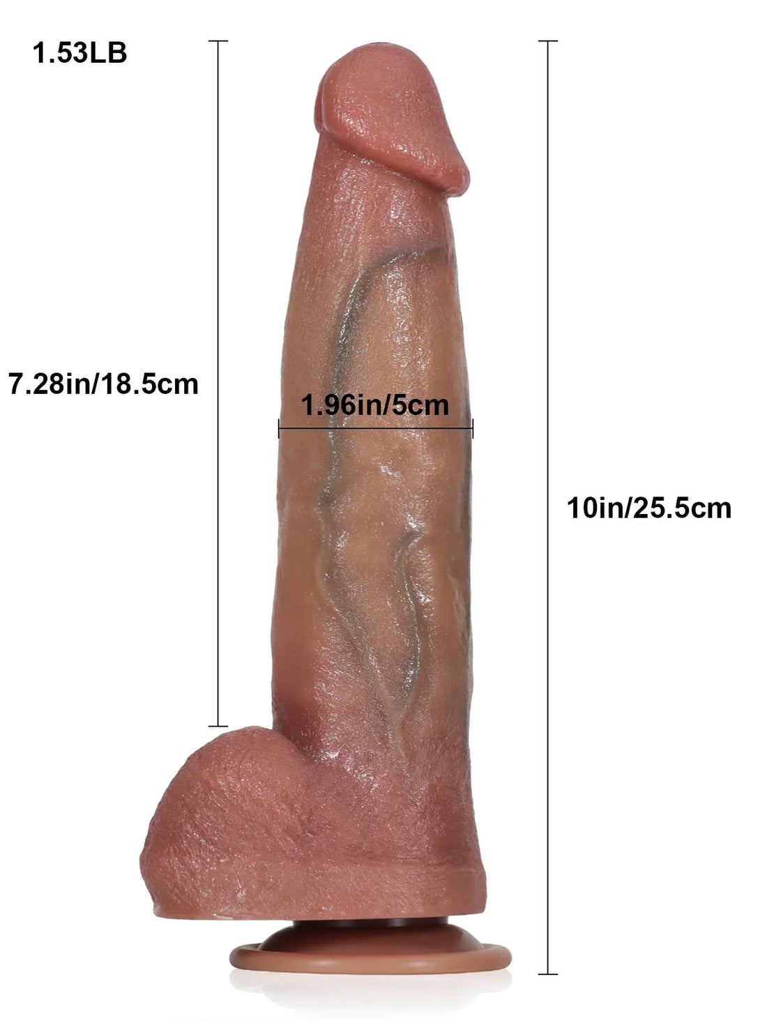 Sven - Realistische Stotende Dildo Met Aderdetail - 25.5 cm