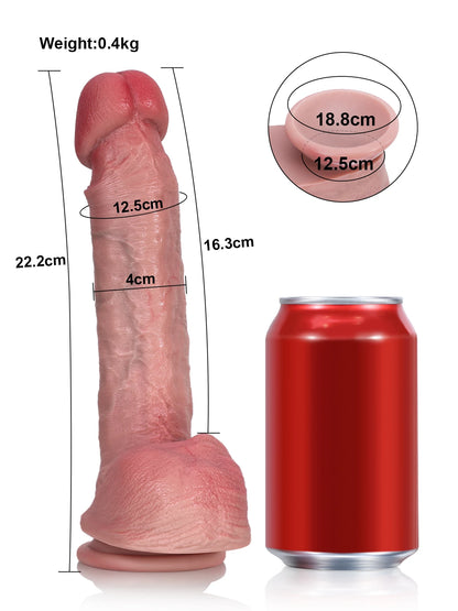 Svenno - Levensecht Siliconen Dildo Met Balzak - 22,2 cm