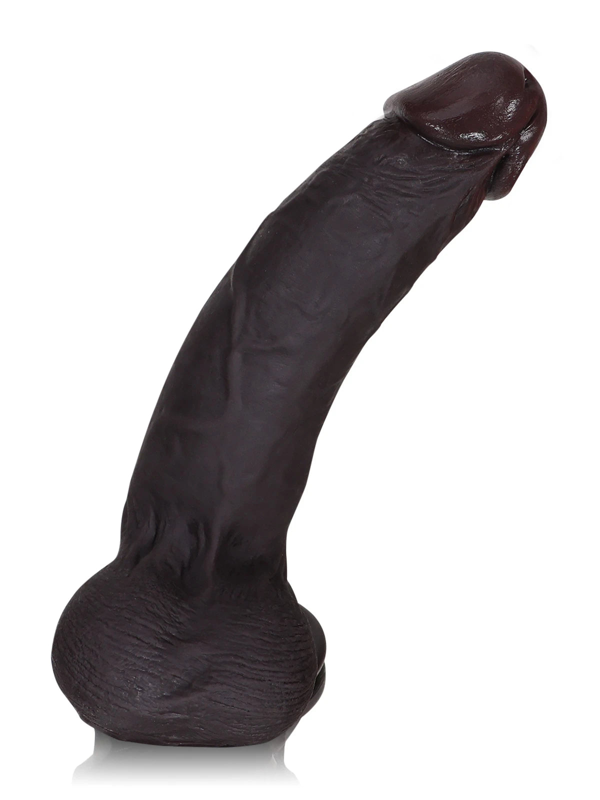 Sybren - Levensecht Zwarte Siliconen Sliding Skin Dildo - 22 cm