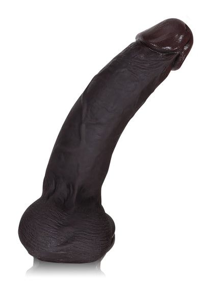 Sybren - Levensecht Zwarte Siliconen Sliding Skin Dildo - 22 cm