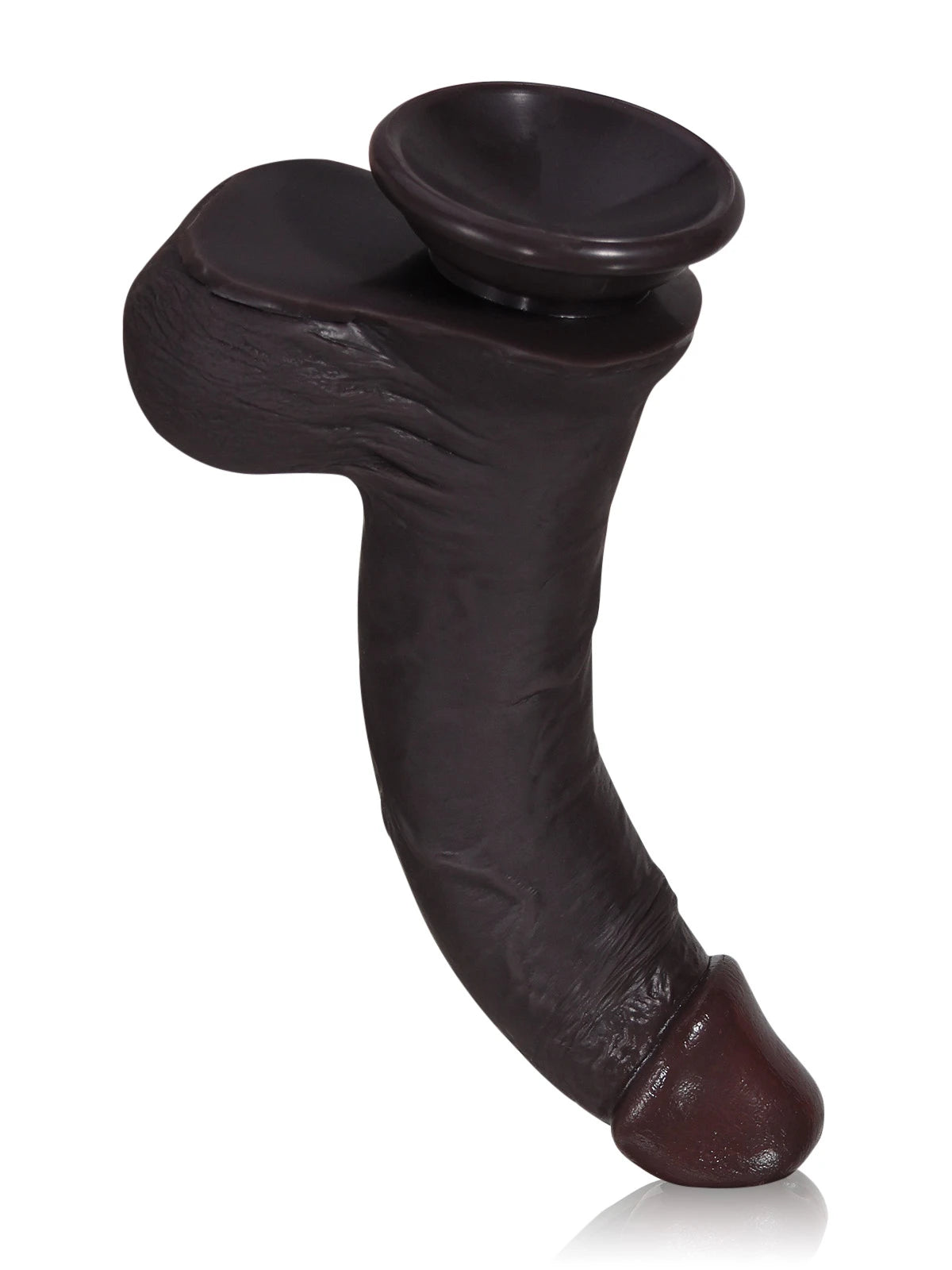 Sybren - Levensecht Zwarte Siliconen Sliding Skin Dildo - 22 cm