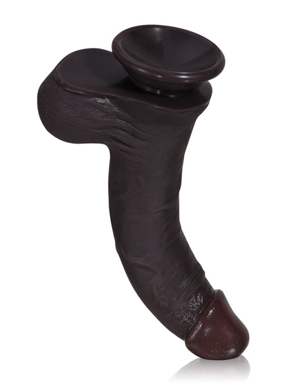 Sybren - Levensecht Zwarte Siliconen Sliding Skin Dildo - 22 cm