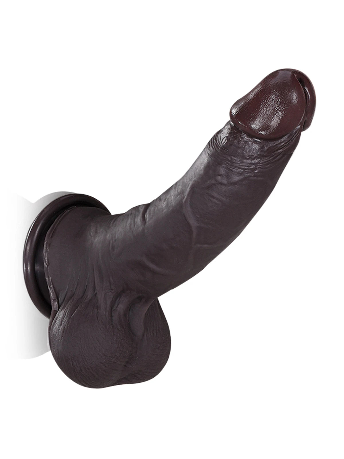 Sybren - Levensecht Zwarte Siliconen Sliding Skin Dildo - 22 cm