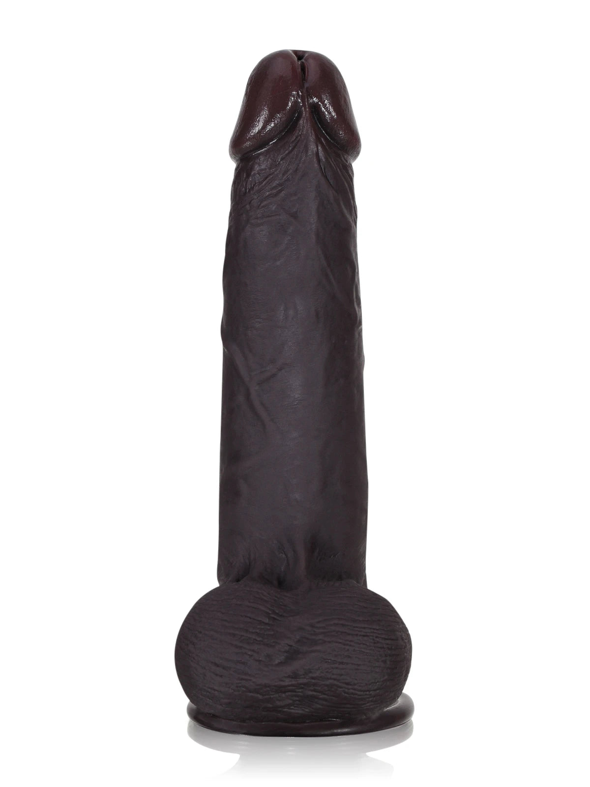Sybren - Levensecht Zwarte Siliconen Sliding Skin Dildo - 22 cm