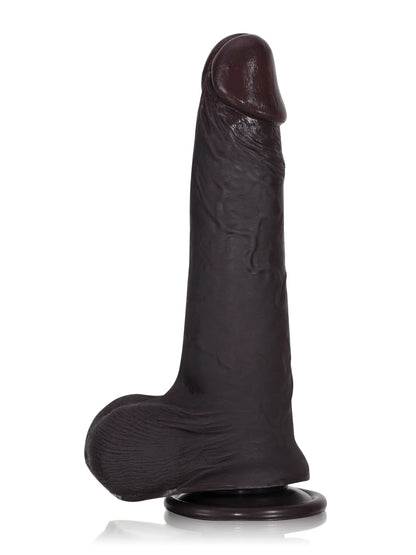 Sybren - Levensecht Zwarte Siliconen Sliding Skin Dildo - 22 cm