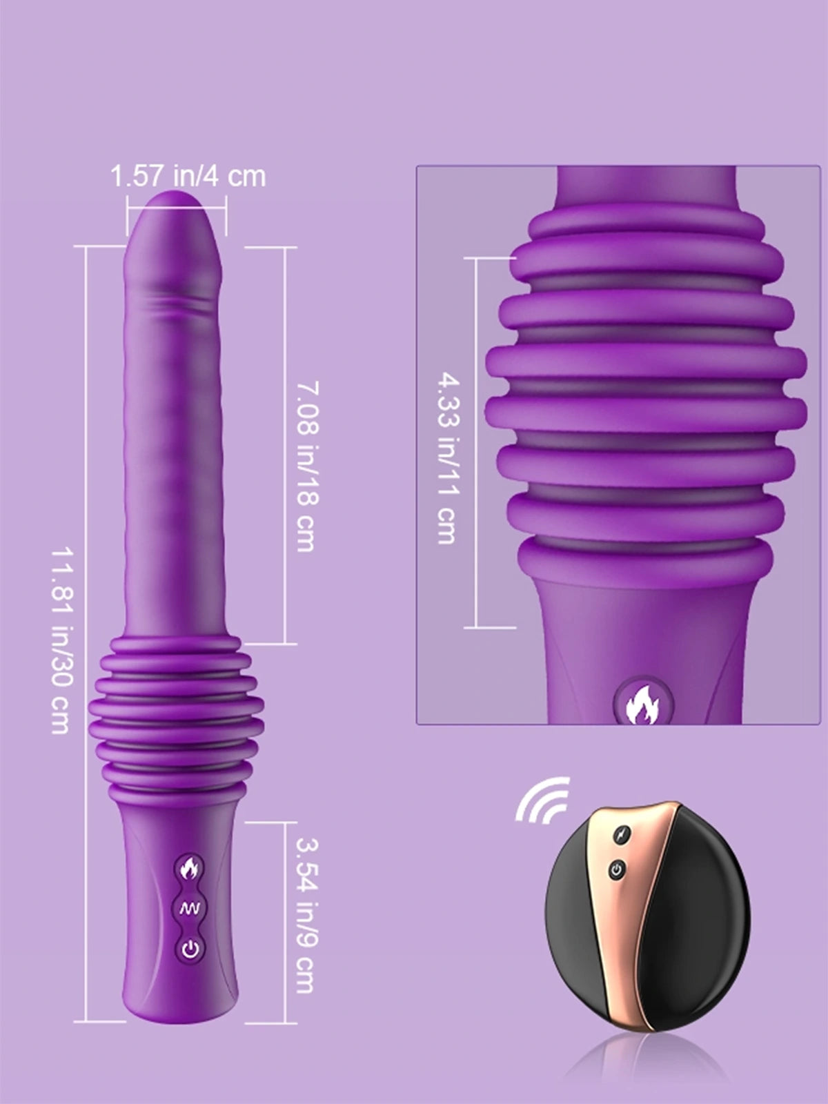 Draagbare Telescoop Dildo Machine met Verwarming