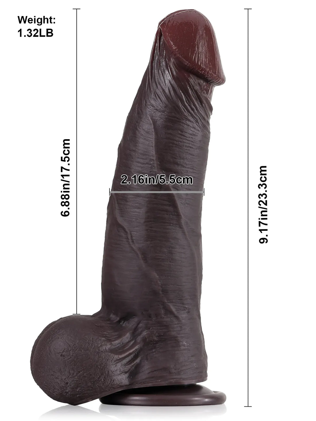 Sjoerd - Realistische Zwarte Dildo Met Zuignap - 23,3 cm