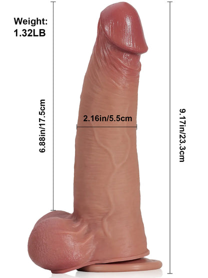 Sjoerd - Realistische Zwarte Dildo Met Zuignap - 23,3 cm