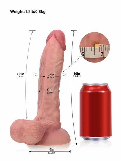 Thomas - Gebogen Realistische Dildo met Voorgerichte Curve - 25,4 cm