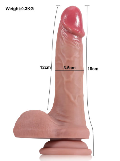 Tom - Realistische Dildo met Beweegbare Huid - 18 cm