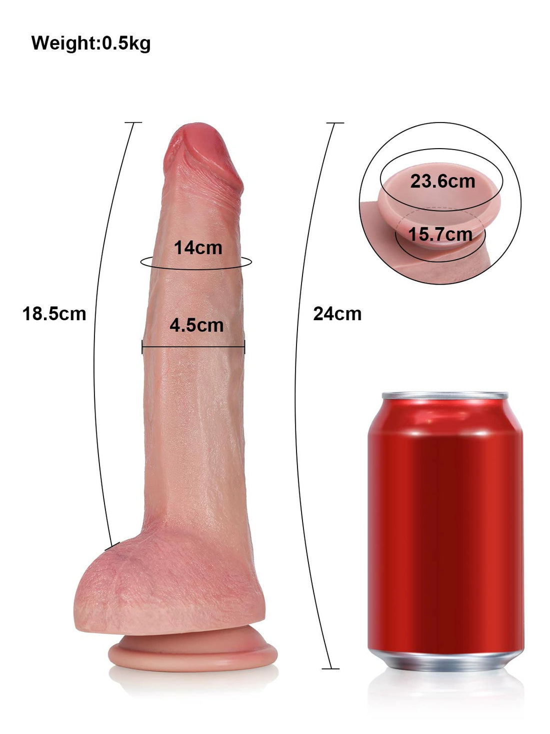 Tristan - Slanke Realistische Dildo met Gedetailleerde Textuur - 24 cm