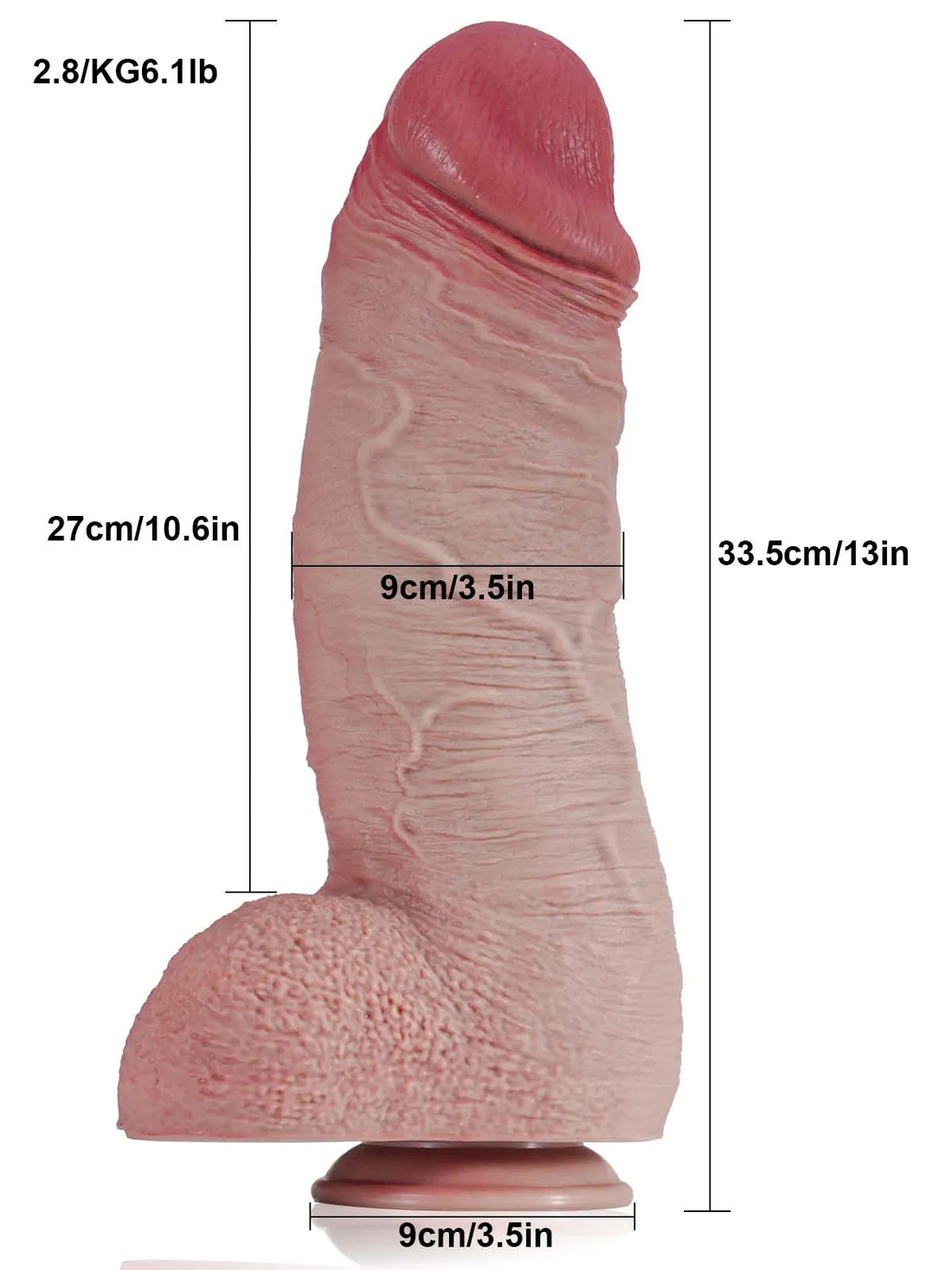 Tygo - Ultra Grote Realistische Dikke Dildo - 33.5 cm