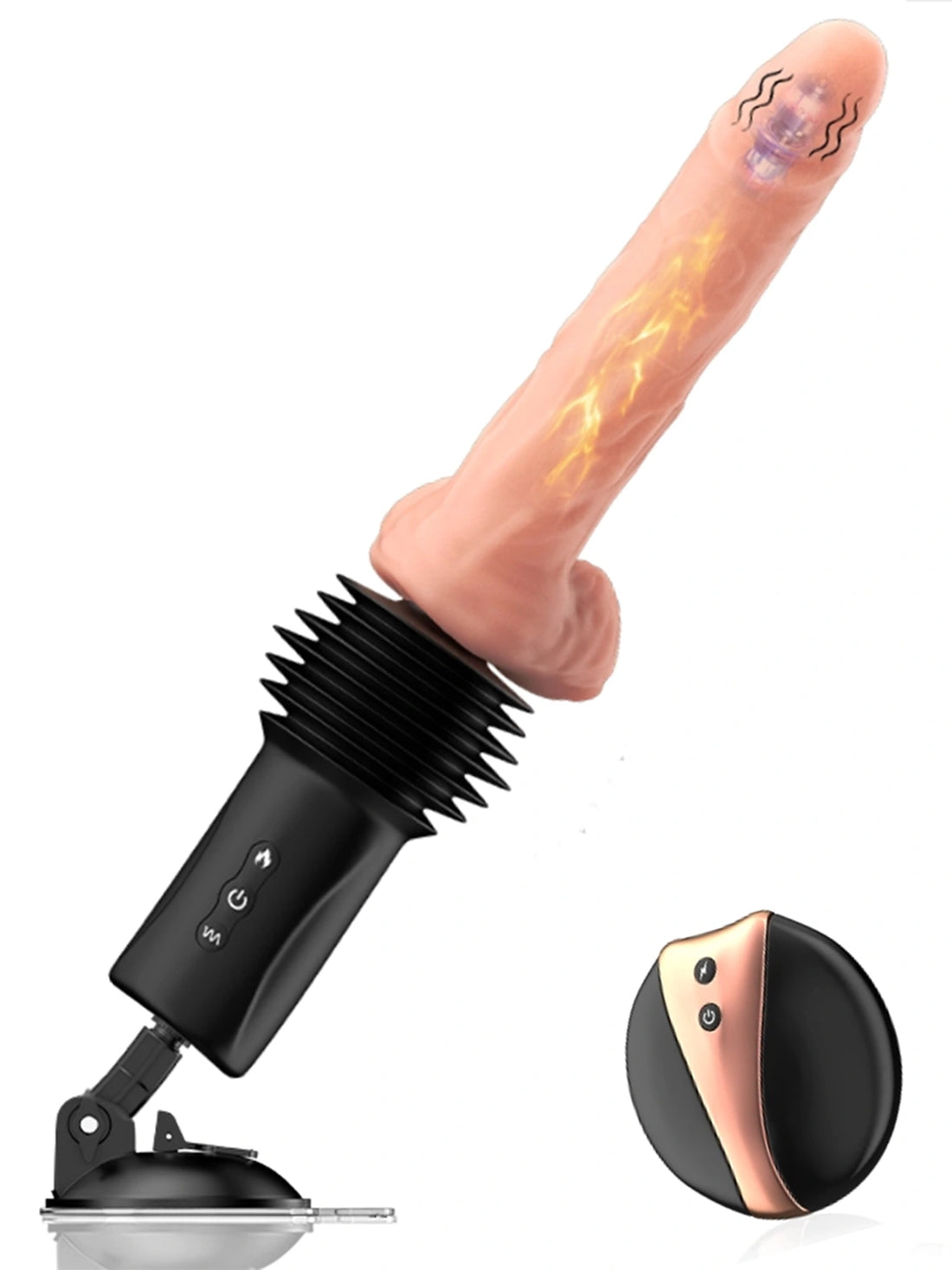 Stotende Verwarmde Seksmachine Met Realistische Dildo