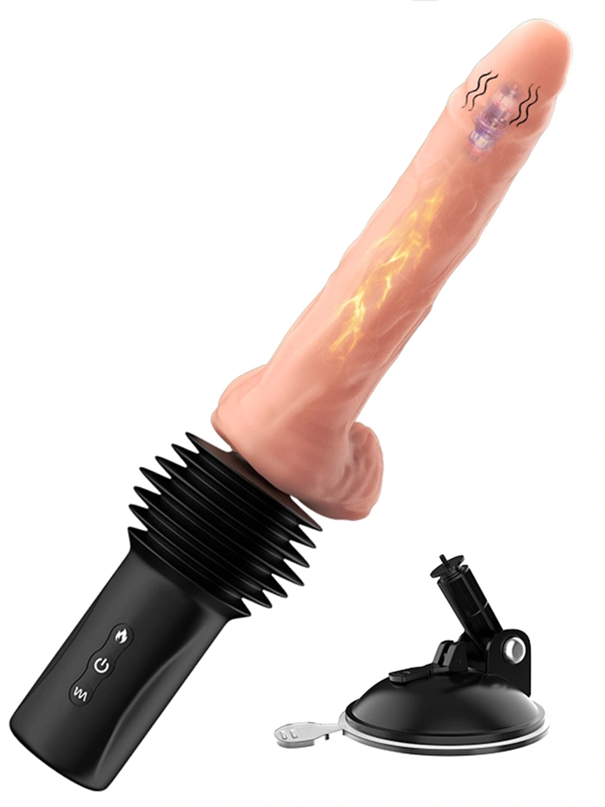 Stotende Verwarmde Seksmachine Met Realistische Dildo