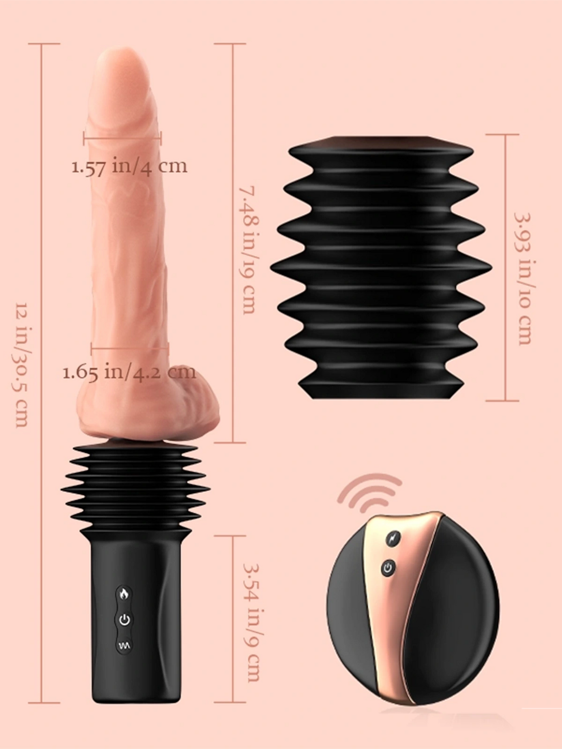 Stotende Verwarmde Seksmachine Met Realistische Dildo