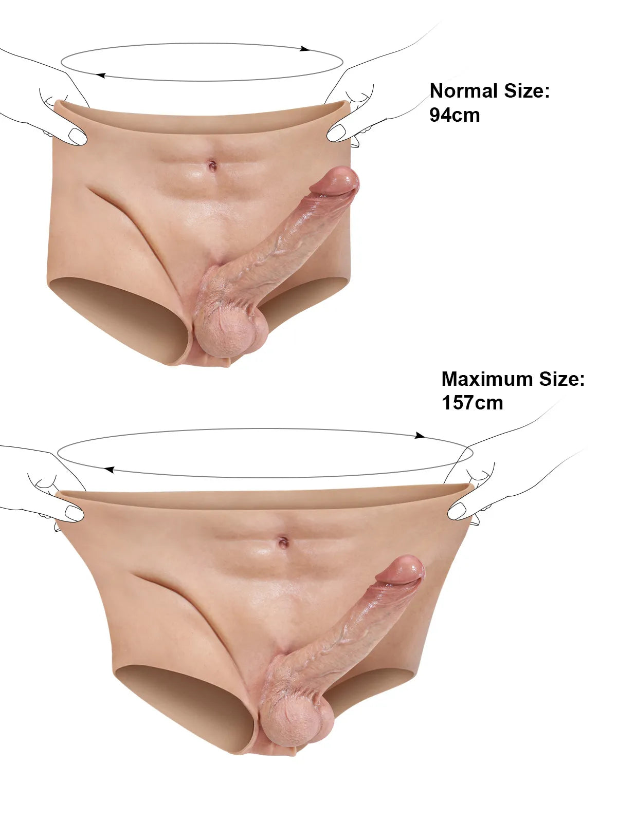 Volledig Omhullende Siliconen Strap-On Slip met Realistische Dildo